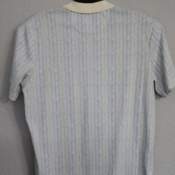 Windham Pointe Polo Shirt Men’s L Blue White Patterned Short Sleeve Cotton Blend - Picture 4 of 6